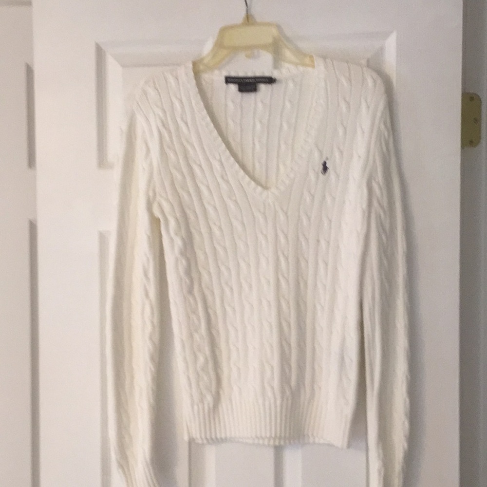 Ralph Lauren white v neck sweater